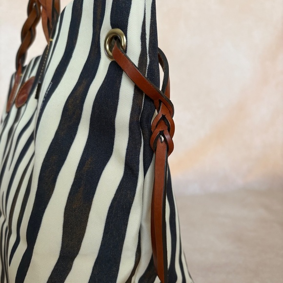 Dooney & Bourke Nylon Canvas Zebra Print Shoulder Handbag, Large - Picture 3 of 14